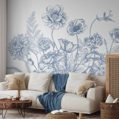 Flowers Pattern, blue