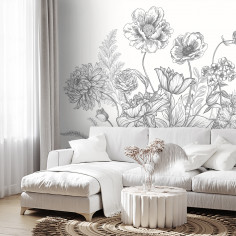Flowers Pattern, grey