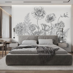 Flowers Pattern, grey