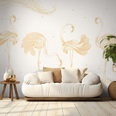 Flamingo pattern, beige