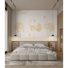 Flamingo pattern, beige
