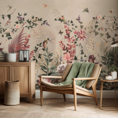 Blooming garden, beige