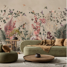 Blooming garden, beige
