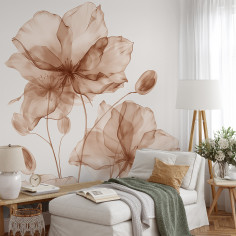 Watercolor beige flowers