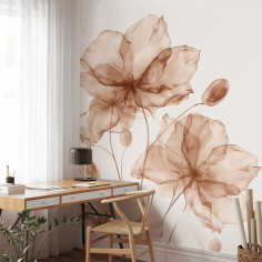 Watercolor beige flowers