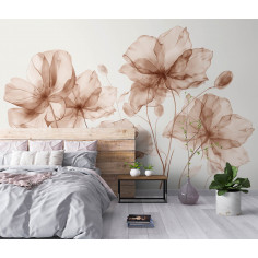 Watercolor beige flowers