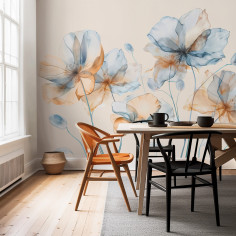 Watercolor blue flowers