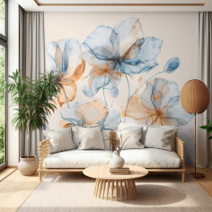 Watercolor blue flowers