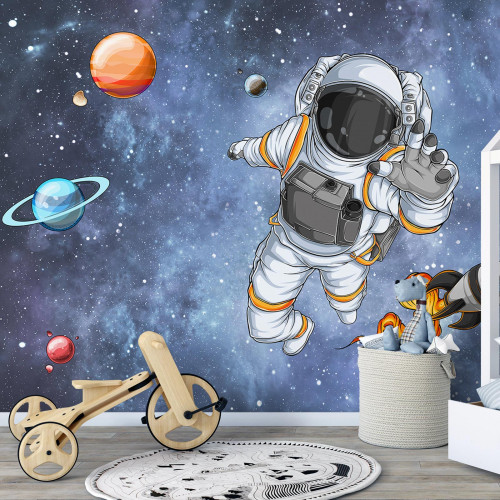 Cosmonaut art, blue