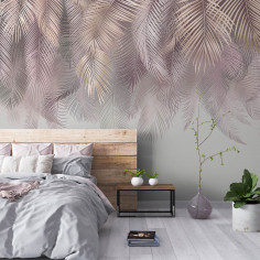Palm leaves, pink
