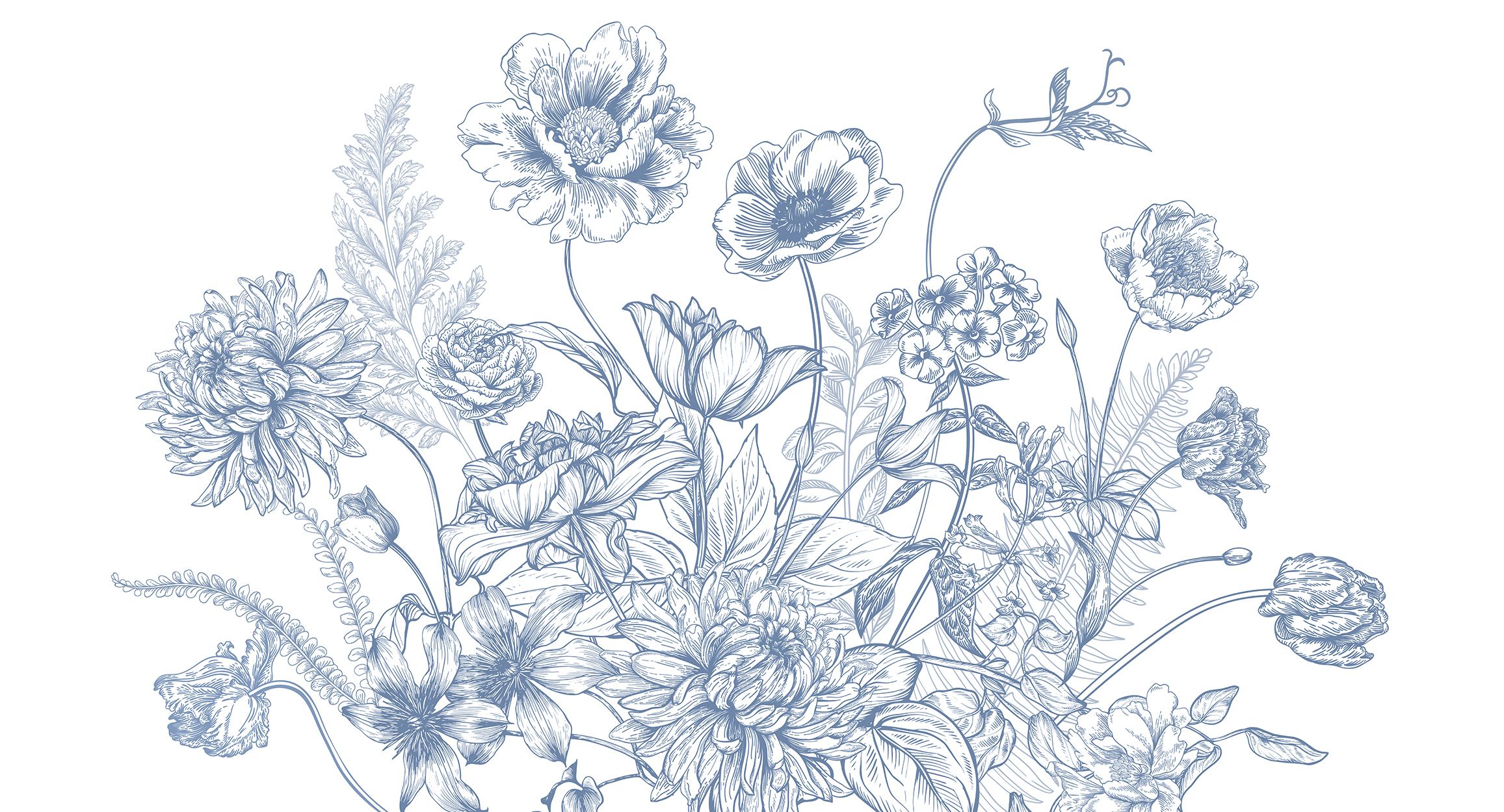 Flowers Pattern, blue