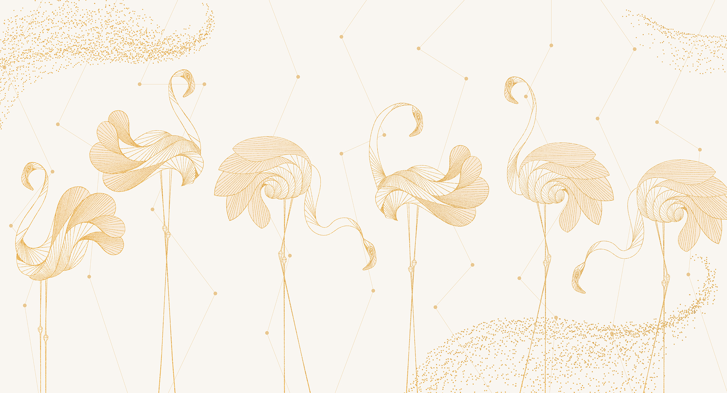 Flamingo pattern, beige