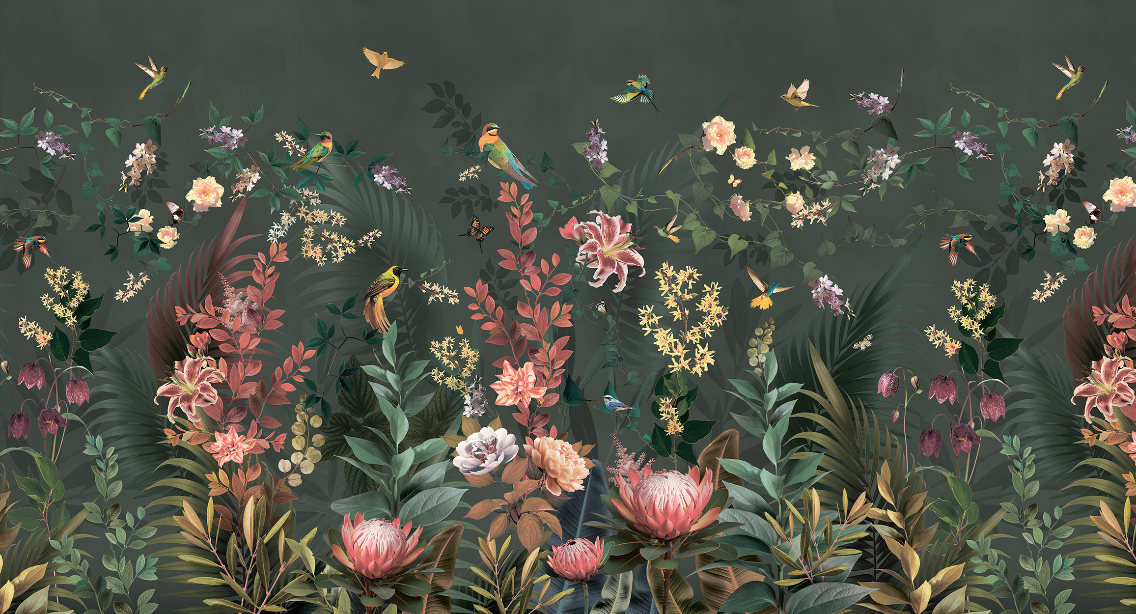 Blooming garden, green