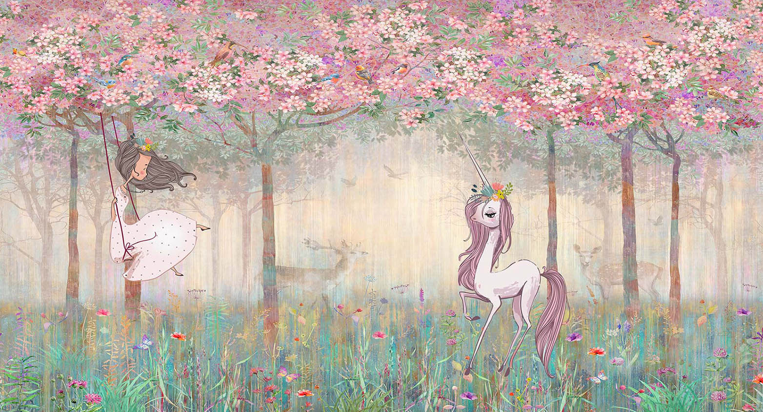 Girl and unicorn
